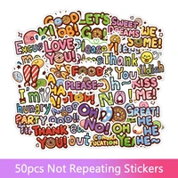 50 english graffiti stickers waterproof removable waterproof trolley case stickers notebook stickers car stickers toys