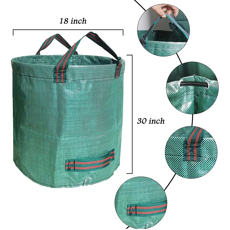 

2-Pack Garden Yard Bag Waterproof Reusable Leaf Bags Heavy Duty Gardening Bags, Lawn Pool Garden Yard Waste Bags