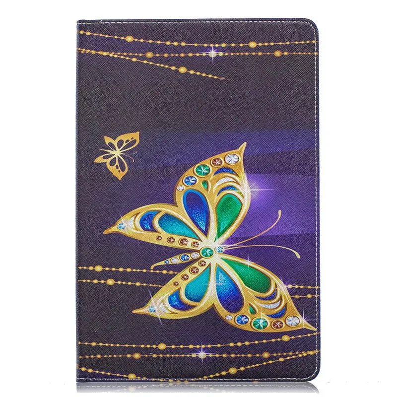 butterfly Умный чехол из искусственной кожи с принтом для samsung Tab A 10,1 чехол для планшета Funda для Galaxy Tab A 10,1 SM-T510 SM-T515+ ручка - Цвет: butterfly