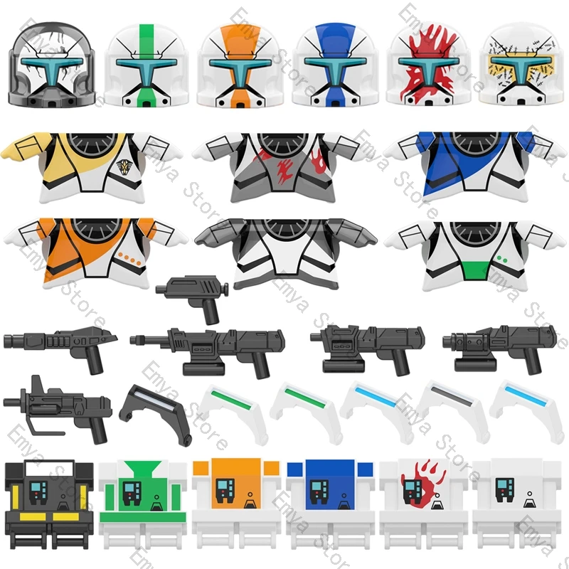 Набор строительных блоков: Боевые фигурки героев фильмов шлем броня оружие