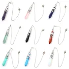 Подвеска в виде каменного маятника из натурального хрусталя для придания гадания Шестигранная Призма исцеляющая энергия чакры духовный маятник рейки ювелирные изделия подарок