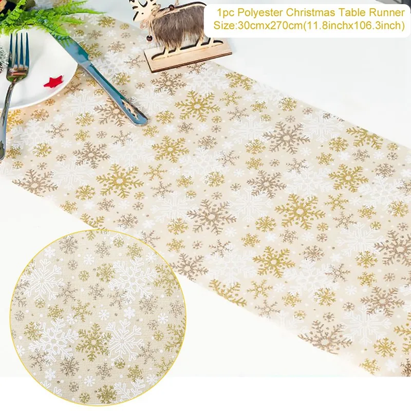 2.7m Table Runner 6 Рождественские украшения для обеденного стола, Рождественская скатерть, рождественские украшения для дома, Рождество, Год, Navidad - Цвет: 2.7m Table Runner 6