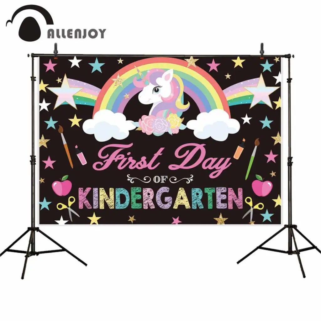 Allenjoy Снова в школу фоны первый день детского сада Единорог доска декор звезды