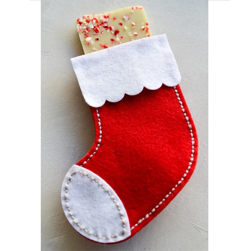 Новинка 2020 Рождественская носочная кромка швейная нить тиснение металлические