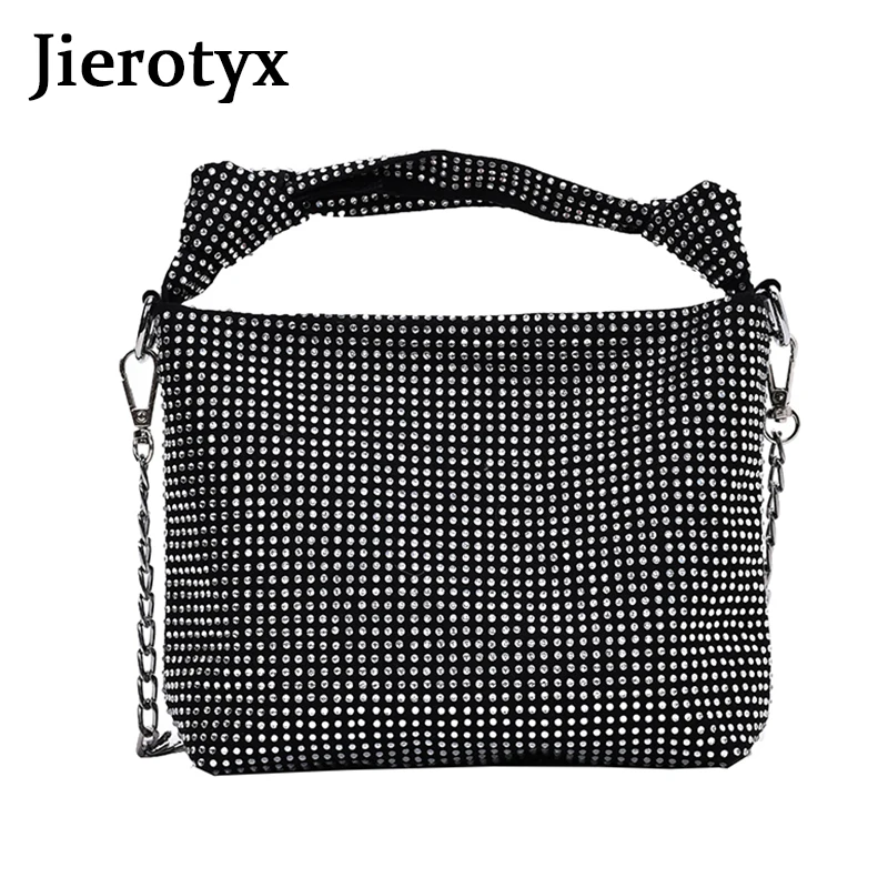

JIEROTYX Personality Shoulder Bag For Women Fashion Diamond Leather Handbag Ladies Shoulder Handbags Casual Crossbody Bags
