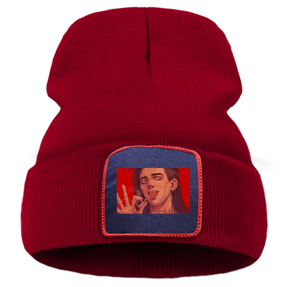 

Шапка-бини Мужская зимняя с винтажным принтом