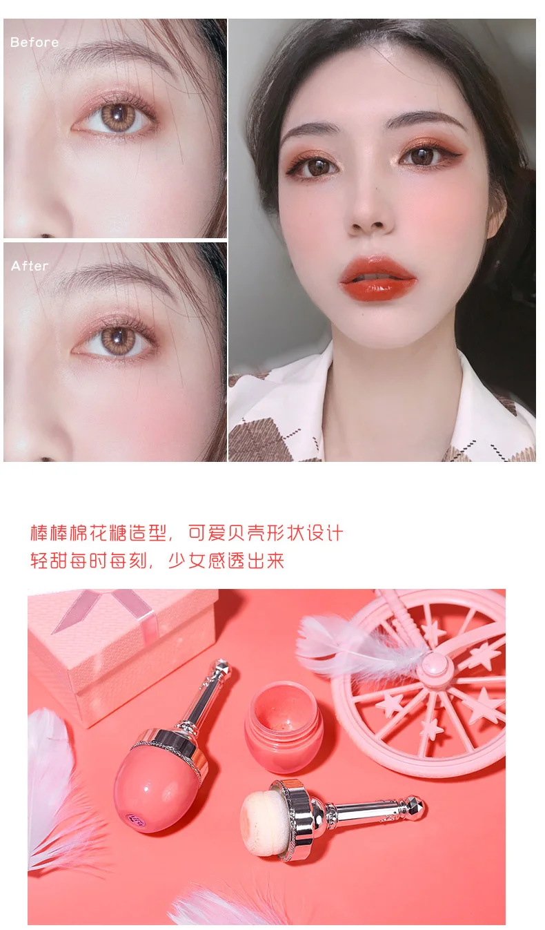 Xixi брендовый набор для макияжа, 3 шт., розовые румяна, пудра, пигмент для рождественского подарка, прекрасная косметика, водостойкая пудра для лица AC124