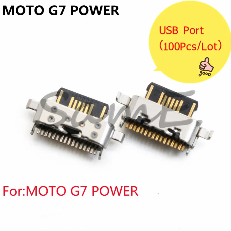 

100Pcs USB Charging Port Plug Dock Connector Socket for MOTO G7 POWER