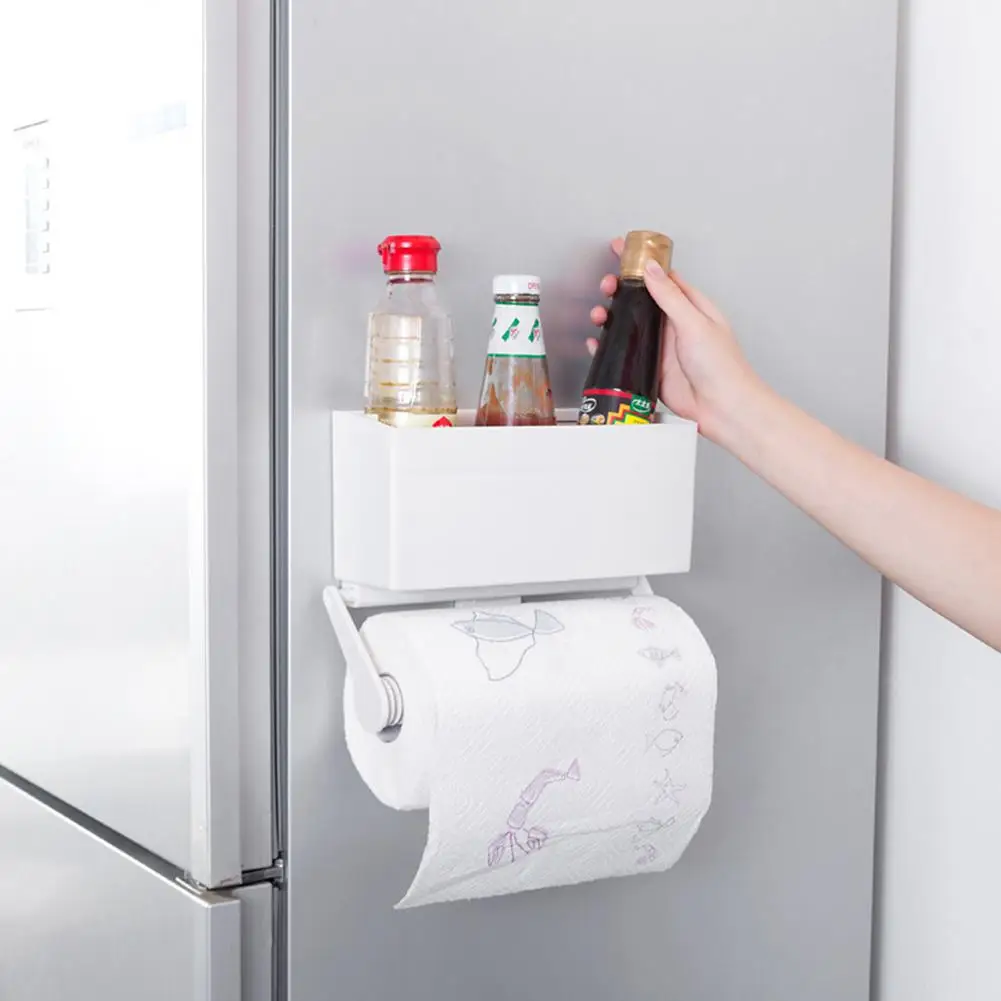 

AsyPets Magnetic Adsorption Refrigerator Storage Holder Kitchen Paper Towel Shelf Rack Side Wall Hanger