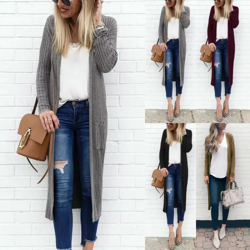 Брендовая новинка женские кардиганы с длинным рукавом и карманами свитер
