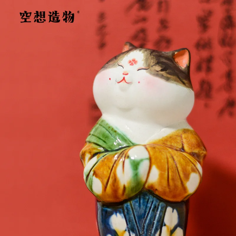 

Christmas gift genuine three-color cat ceramic trendy kid doll computer desktop ornament kawaii toy blind box random box