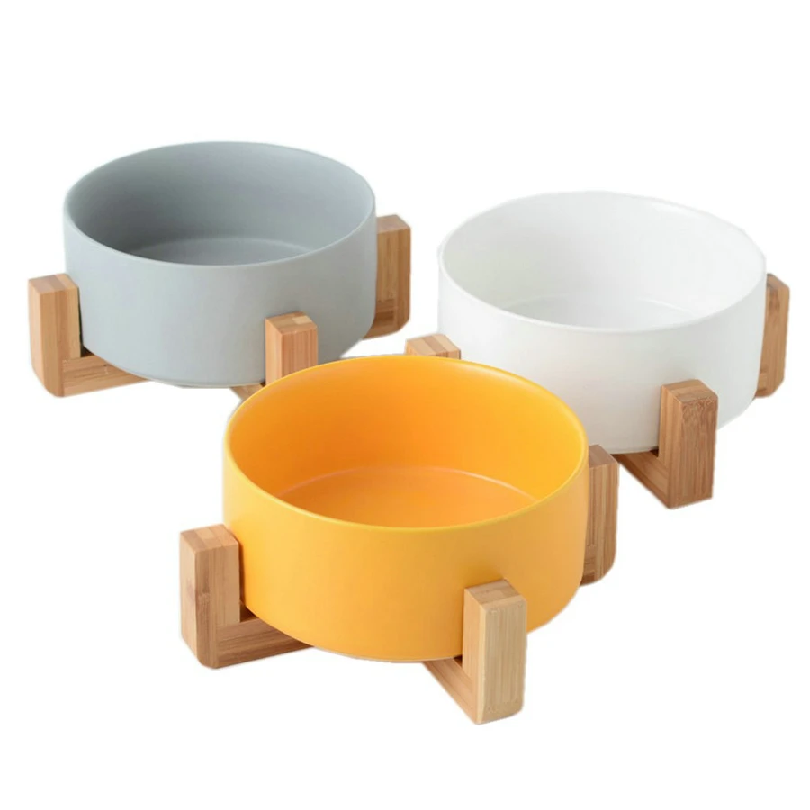 

Ceramic Elevated Raised Cat Bowl Pet Food Water Feeder Cats Dogs Feeding Bowl