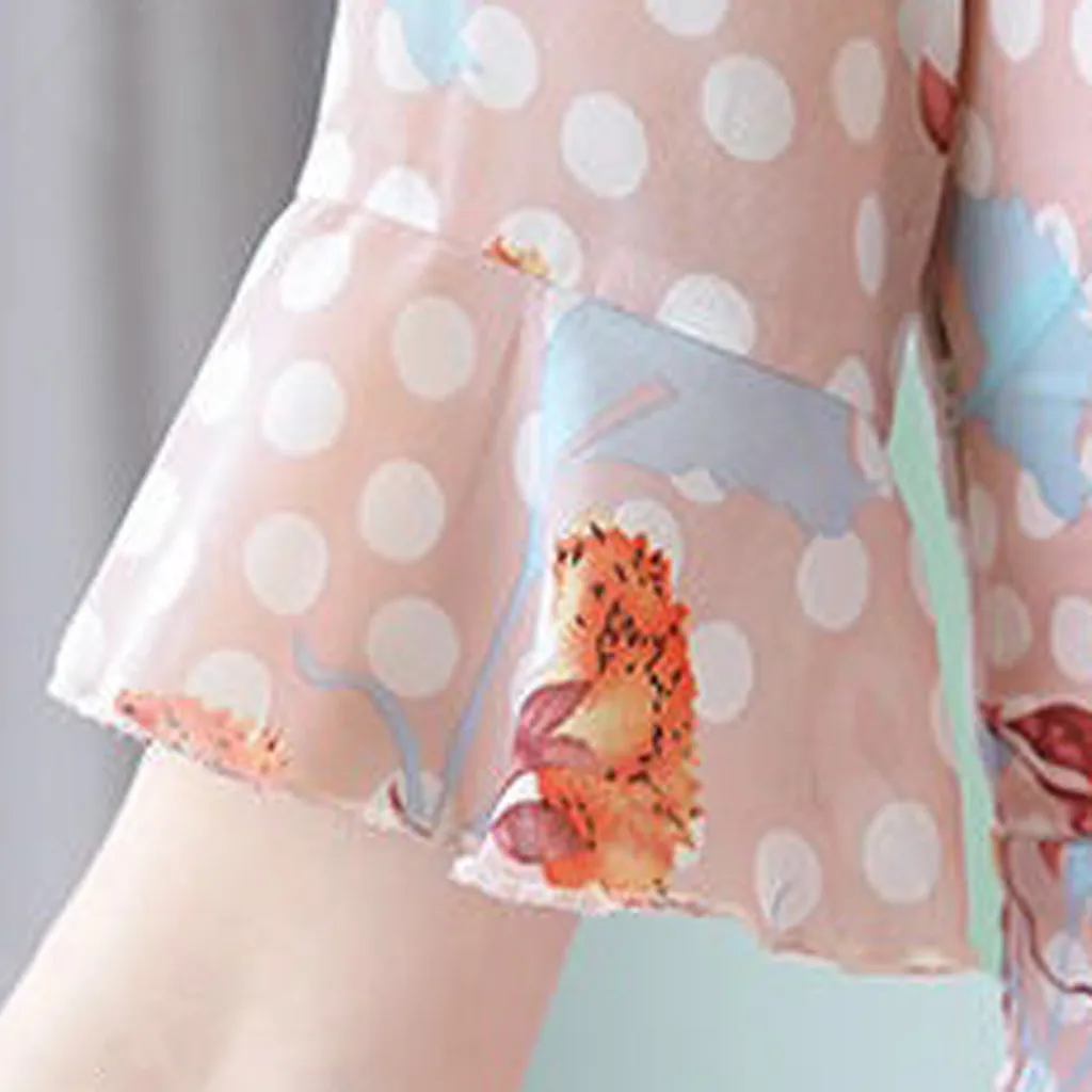 Summer Women Dress Ladies V-Neck Short Sleeve Mid-Calf Dresses Floral Print Slim A-Line Casual Loose Clothes vestidos | Женская одежда