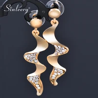 sinleery fashion earrings black gold silver color long unusual earrings with rhinestone women personal design jewelry zd1 ssk