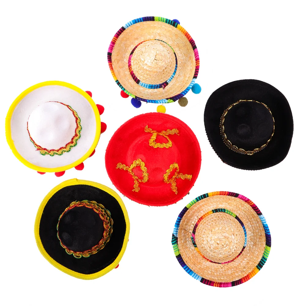 6pcs Hat Design Hair Hoop Funny Headband Adorable Accessory Mini Mexican for Woman Kids Party Festival | Дом и сад