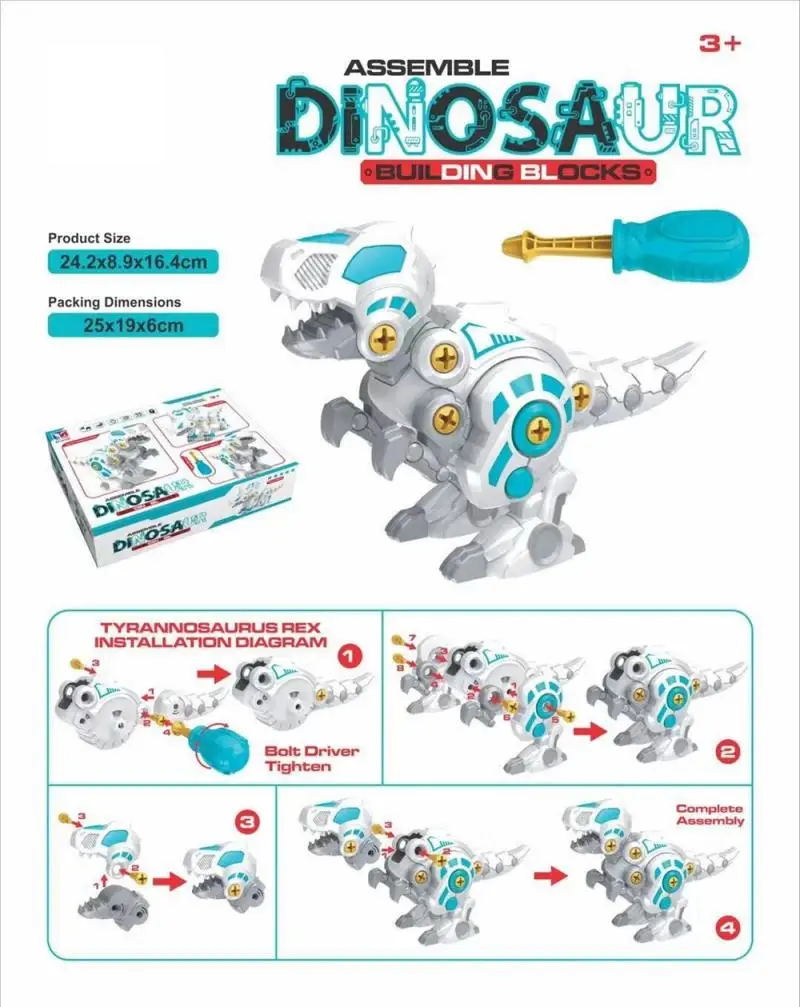 

DIY Disassembly Assembly Dinosaur Toy Tyrannosaurus Triceratops Model Children's Educational Science Education Toys