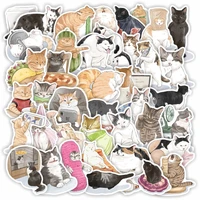 50pcs cat stickers for notebooks stationery laptop happy planner computer cute sticker scrapbooking material craft supplies