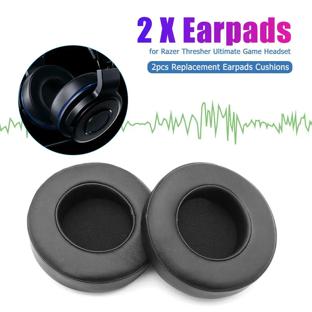 1 пара 105x105x30 мм черная Губка для памяти кожаные сменные амбушюры подушки Razer thresser