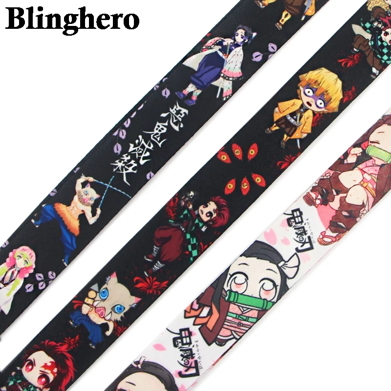CA1054 демон Slayer Lanyards аниме шейный ремешок для мобильного телефона ID держатель карт