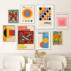 Bauhaus, выставочные постеры и принты, абстрактная Геометрическая Настенная картина КИТ, Картина на холсте, Скандинавская картина для гостиной, Настенный декор