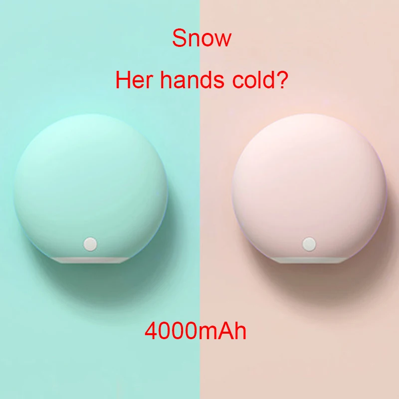 4000mAh USB перезаряжаемая электрическая грелка для рук зимний двусторонний нагрев