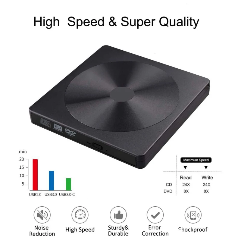 Портативный USB 3 0 внешний DVD записывающее устройство RW оптический привод для