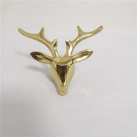 1pc pure copper deer head handle american retro style drawer cabinet door cupboard shoe cabinet knob diy furniture pulls