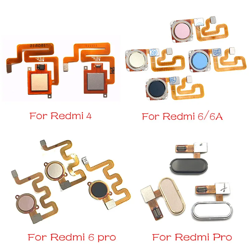 Для Xiaomi Redmi 6A 6 Pro/Redmi 4 Домашний считыватель пальцев Сканер отпечатков пальцев Главная кнопка гибкий кабель