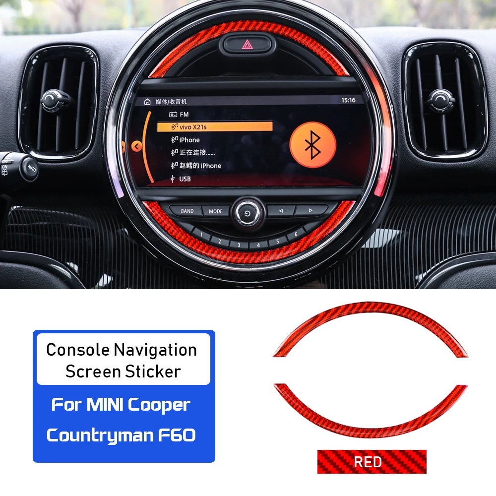 

Ambermilе углеродное волокно для Mini Cooper Countryman F60 JCW аксессуары внутренняя отделка автомобильной консоли навигационная крышка экрана наклейка