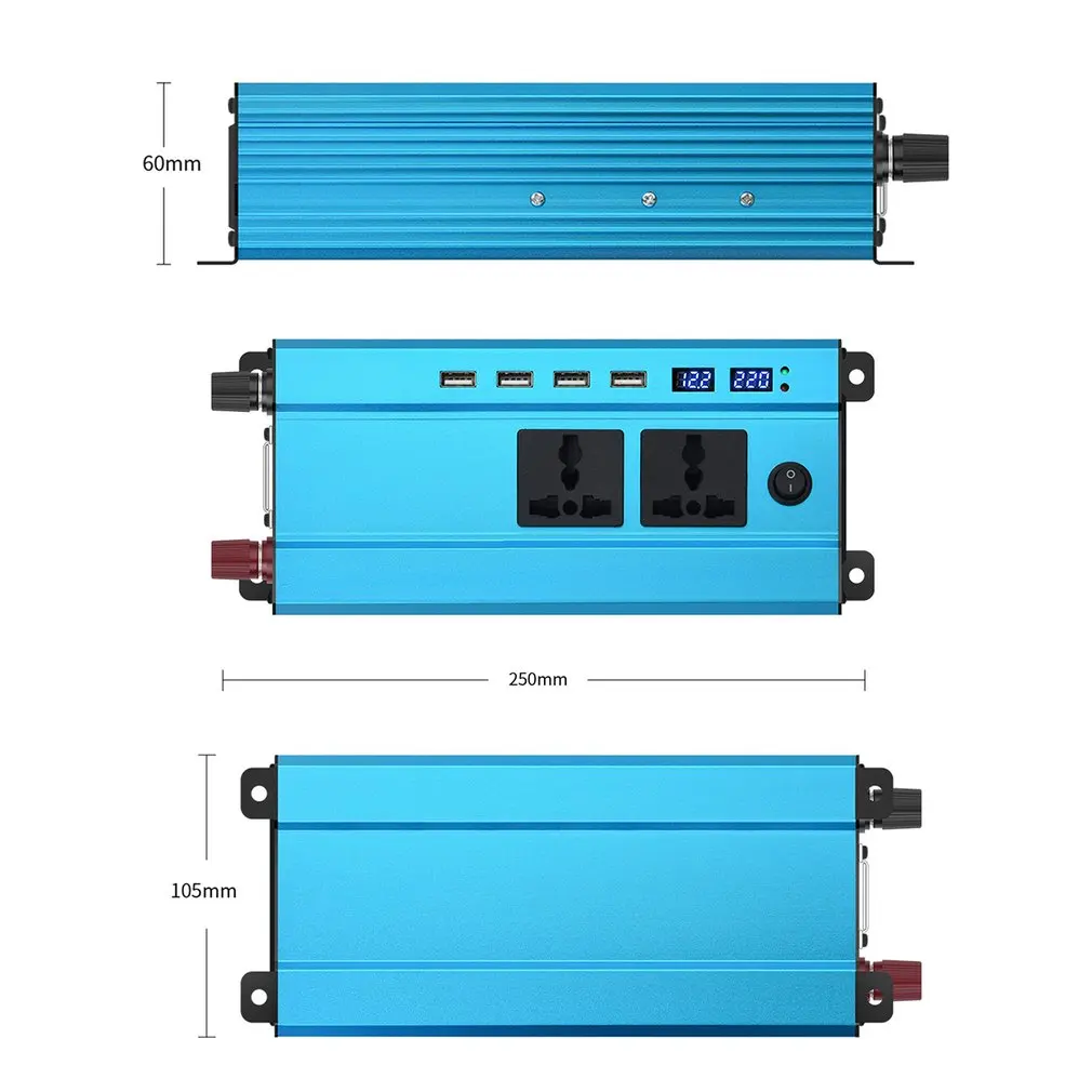 

5000W Car Power Inverter Charger DC 12V/24V To AC 220V Sine Wave Converter Interfaces Voltage Transformer Adapter