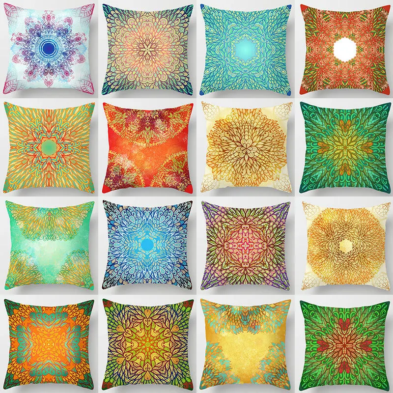 

18x18inch Home Decor Ethnic Pillow Cover Home Fashion Decorative Microfiber Sofa Car Throw Pillow Case Nordic Ins Cushion Covers
