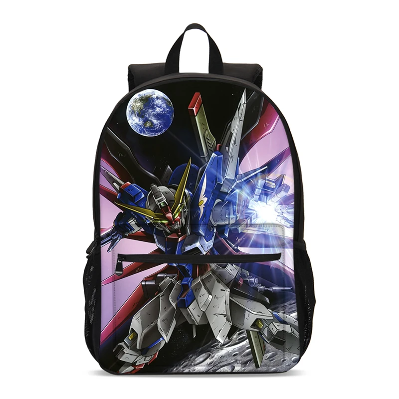 Рюкзак для мальчиков и девочек мультяшный аниме мобильный костюм Gundam 3D печать
