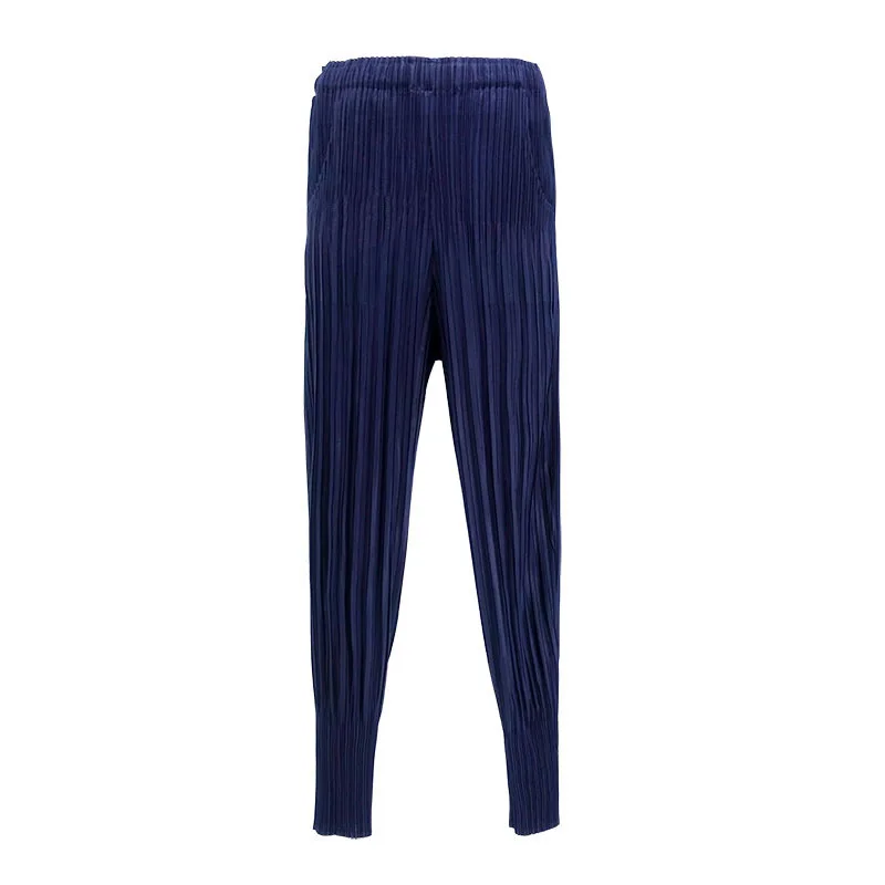 

TVVOVVIN 2021 Summer New Solid Color Pencil Pants Casual Slimn Pleated High Waist Elasticity Simple Ankle-length Pants E82Q