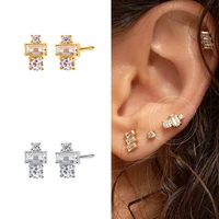 925 silver ear needle small cz stud earrings for women simple luxury crystal earrings valentines day dating fashion jewelry