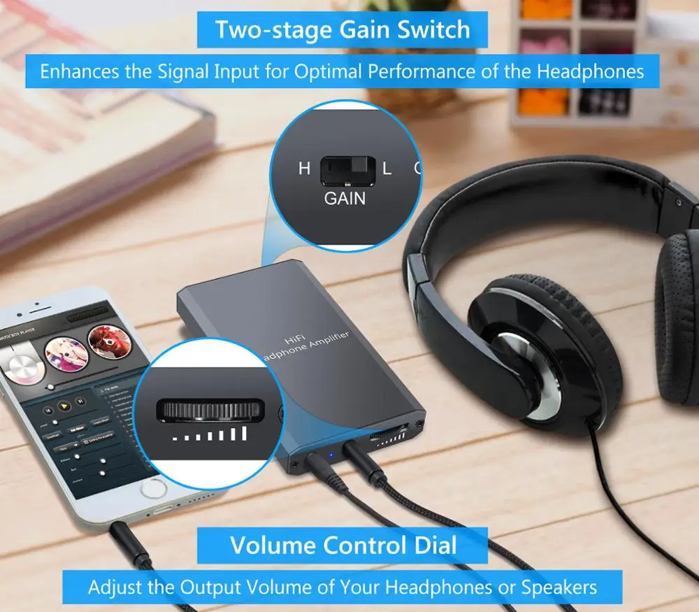 LiNKFOR HiFi усилитель для наушников 16-300 3 5 мм AUX портативный MP3 плееров iPods ноутбуки