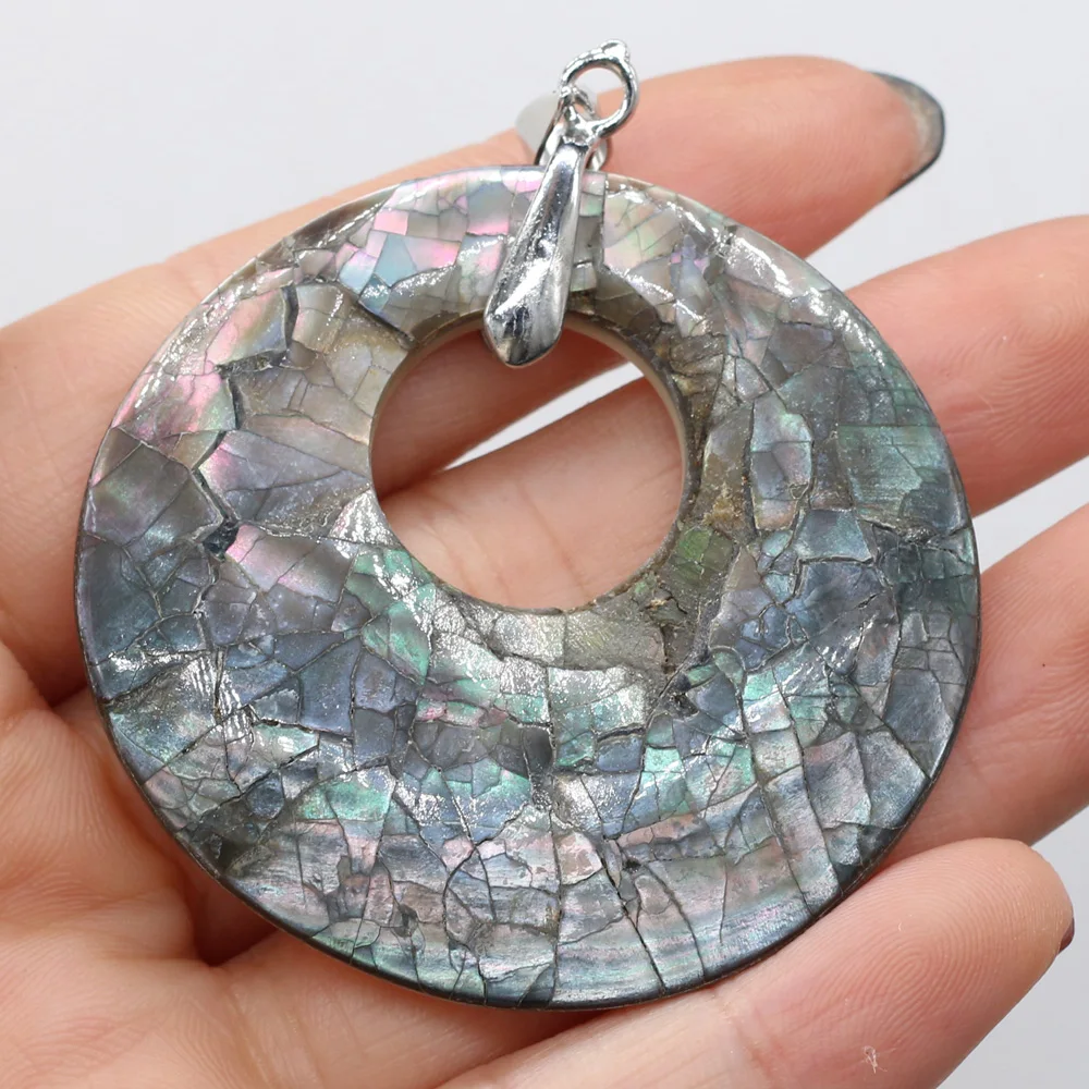 

Natural Shell Pendant Round Shape New Fashion Simple DIY Earrings Necklace Jewelry Decoration Accessories 50x50mm