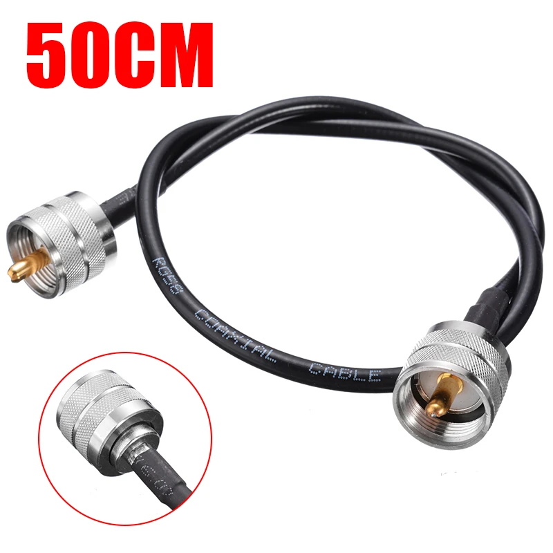 50 см UHF PL259 разъемы Штекерный штекер коаксиальный косичка Соединительный кабель