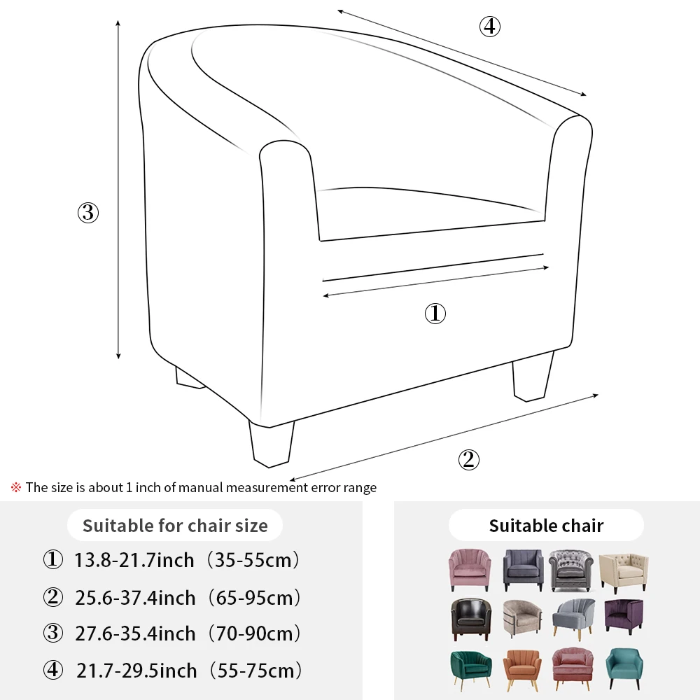 

Elastic Stretch Bathtub Armchair Cover Sofa Protector Washable Furniture Slipcover High Quality Hotel Home Polyester Seat Covers