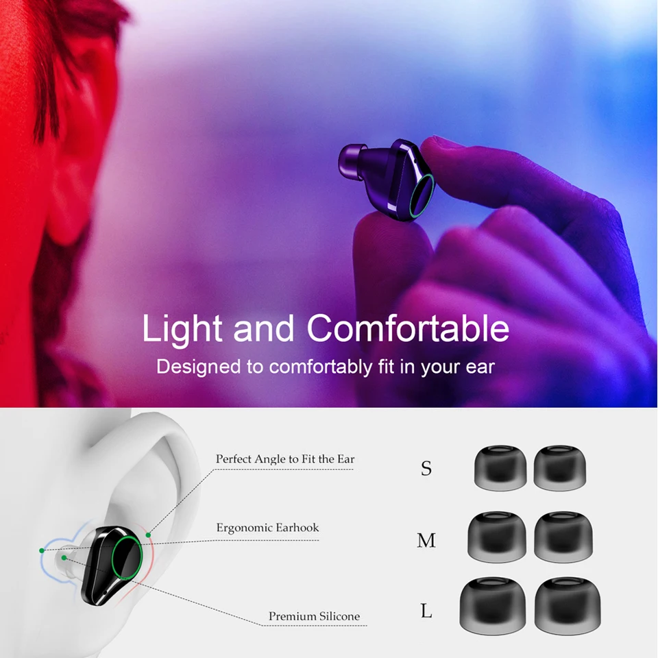 

T10 Bluetooth Earphones Wirless HD Stereo Earbuds Noise Reduction Gaming Headset For Phone Pc With Microphone Earpiece Touch key