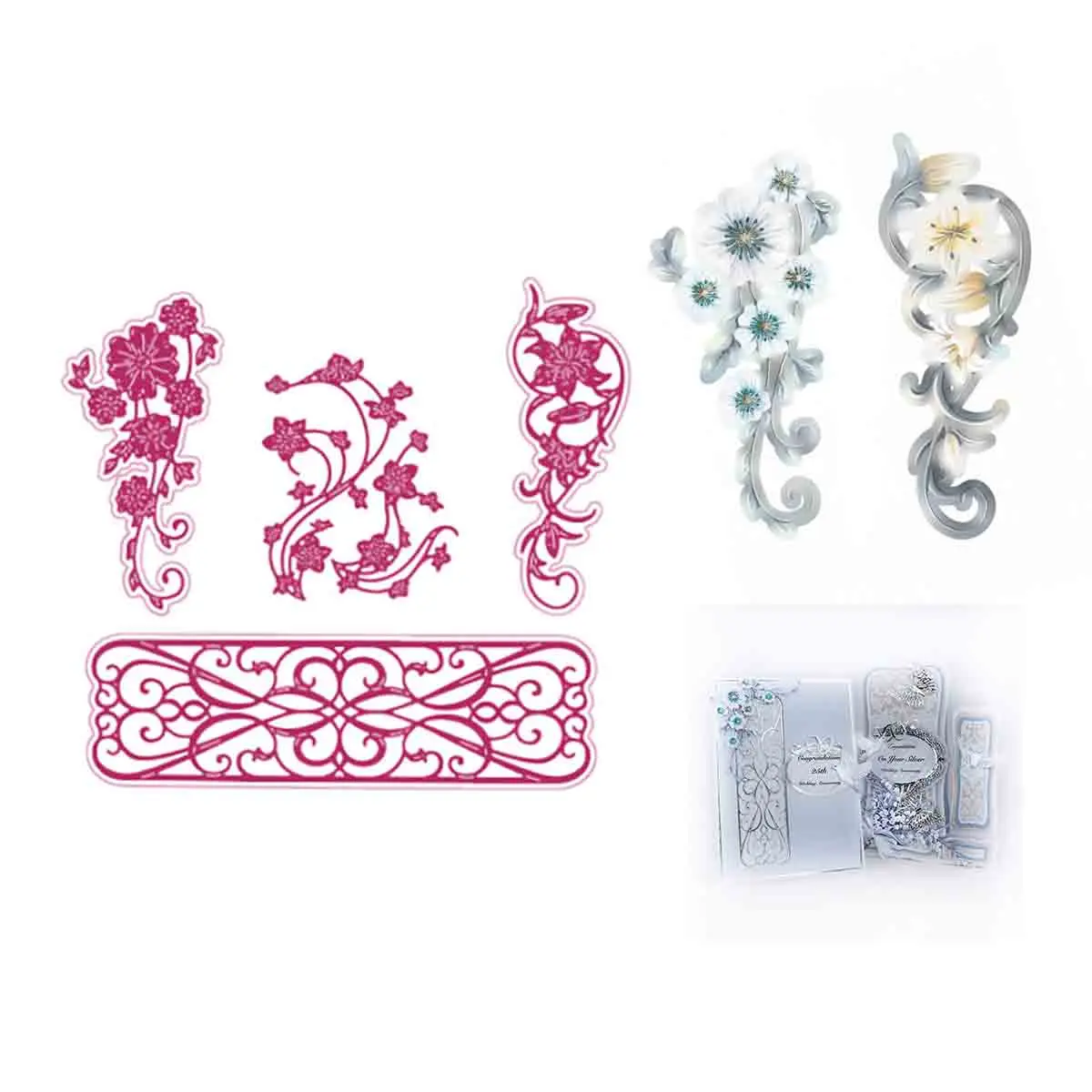 

Metal Cutting Dies Floral Arrays Flower 2021 Arrival New Craft Mold Flower Tag Envelope Lace Edge Scrapbook Paper Craft Knife