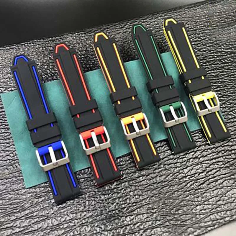 

22/24mm Watch strap Switch ears Wristband silicone straps Universal wrist bands Quick and easy disassembly Two-color waterproof