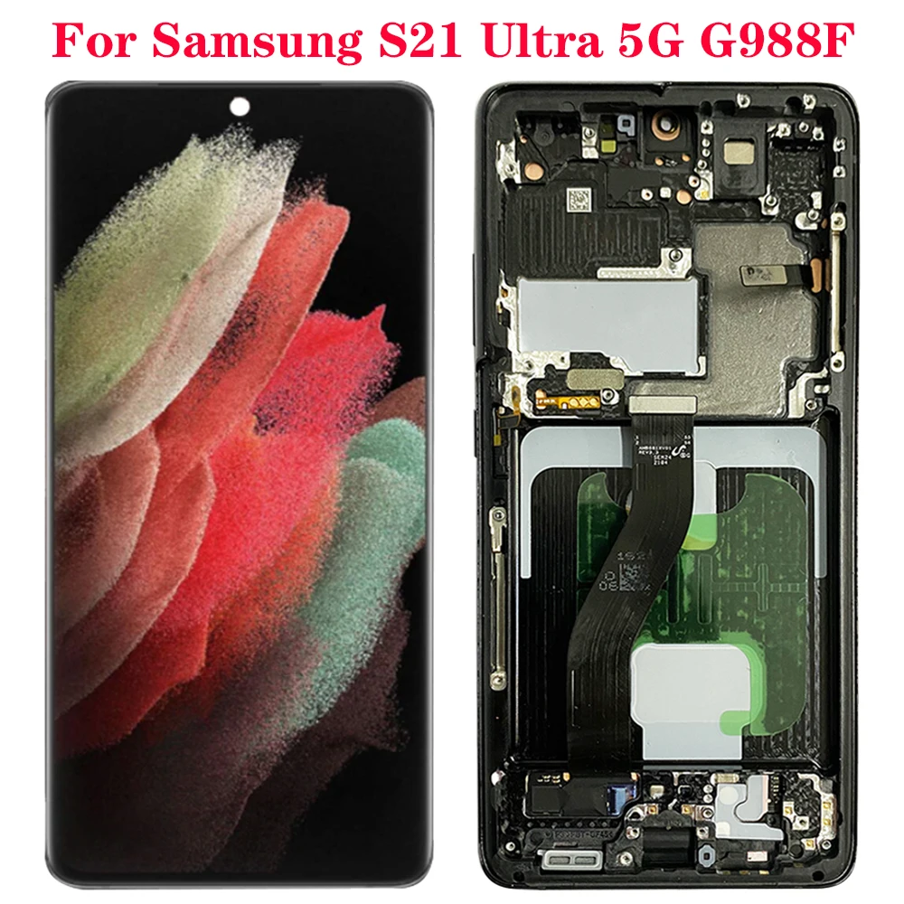 Najtaniej SUPER AMOLED G998B LCD Do Samsung Galaxy S21 Ultra 5G Ekran Z Ramką 6.8 ''S21U SM-G998F/DS G998F Ekran LCD Kup SUPER AMOLED G998B LCD Do Samsung Galaxy S21 Ultra 5G Ekran Z Ramką 6.8 ''S21U SM-G998F/DS G998F Ekran LCD