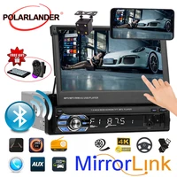retractable 1 din radio car stereo audio 7 inch mp5 mp4 player auxusbtffmtouch screenbluetooth 3 languages menu mirror link