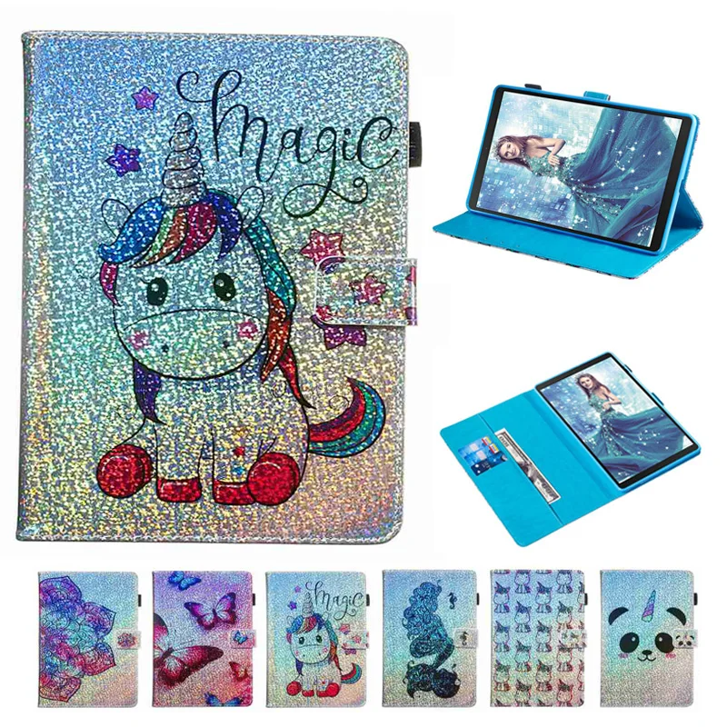 Чехол из искусственной кожи с 3D вспышкой и кристаллом для Amazon Новый смарт чехол