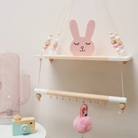 nordic ins children room decoration wooden storage rack wall hanging shelf for kids bedroom wall decor shelves