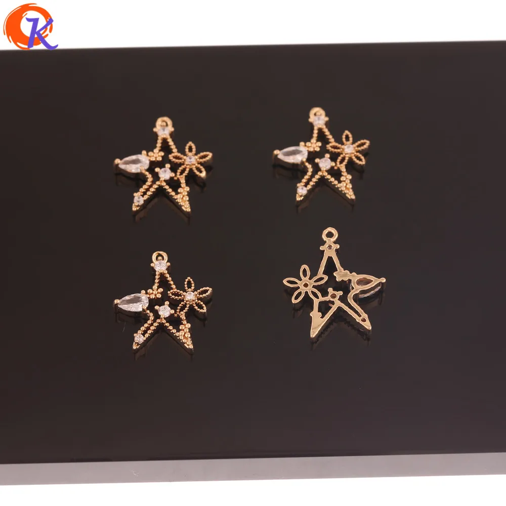 

Cordial Design 50Pcs 16*19MM CZ Charms/Jewelry Accessories/Earring Findings/Star Shape/DIY Making/Hand Made/Rhinestone Pendant