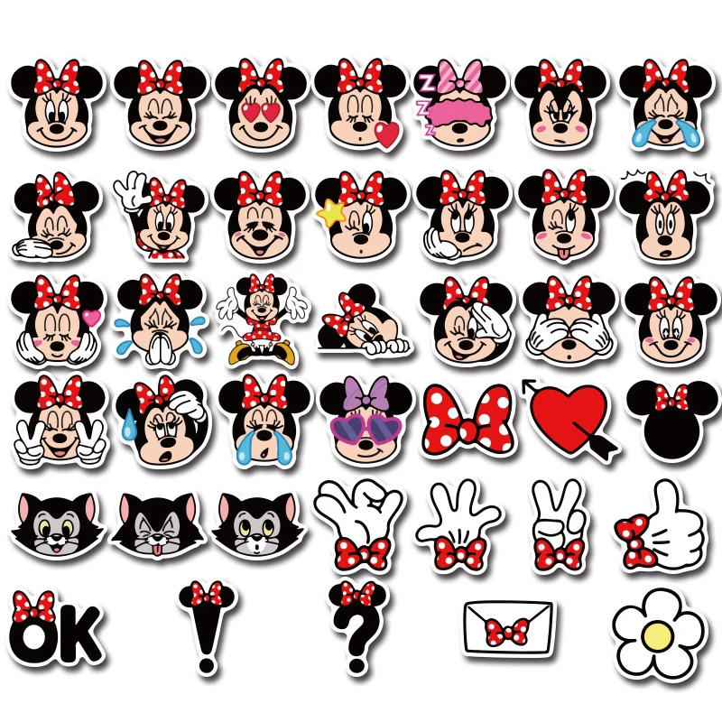 Disney 40pcs cute Minnie stickers children's cartoon mini mobile phone water cup luggage waterproof sticker set | Игрушки и хобби