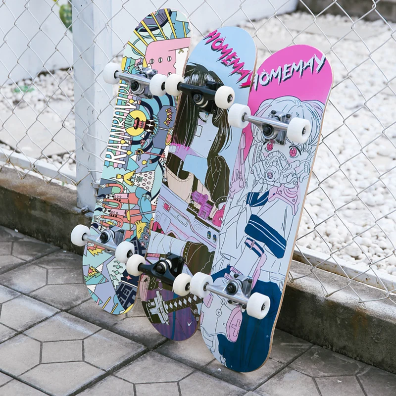 

Girls Professional Skateboard Adult Beginner Children Adult Skateboard Four Wheel Double Rocker Patinetas Outdoor Sports EB50HB