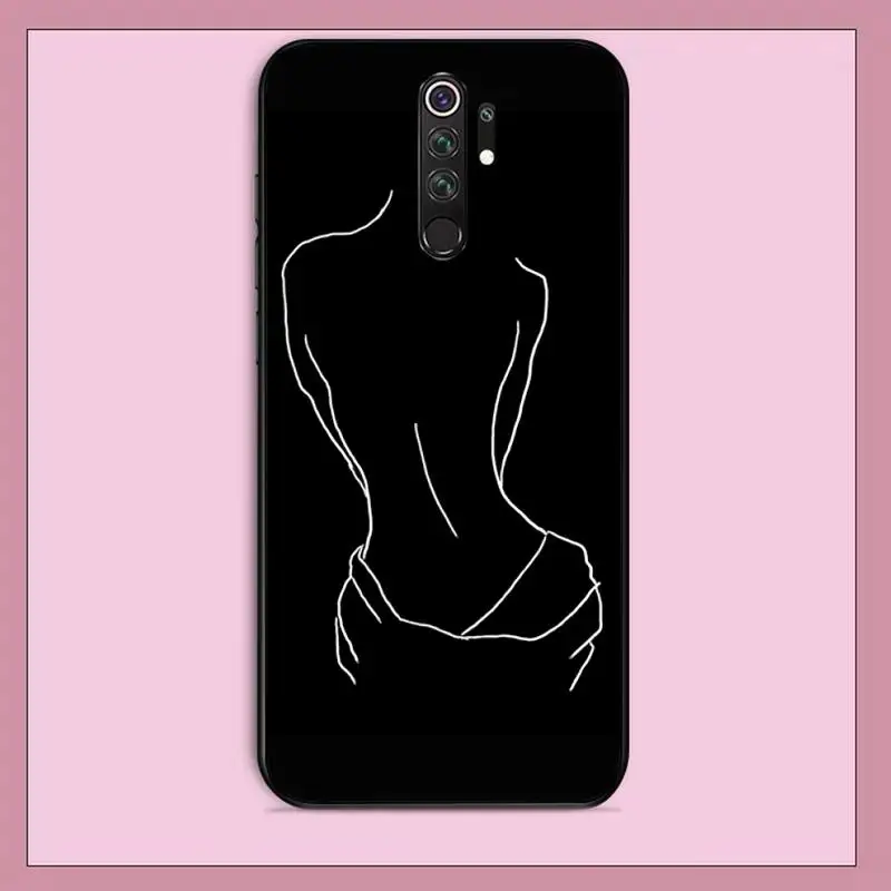 FHNBLJ Art Simple Kiss Rose Sex Girl Body Silicone Black Phone Case for RedMi note 9 4 5 6 7 5a 8 pro max 4X 5A 8T | Мобильные