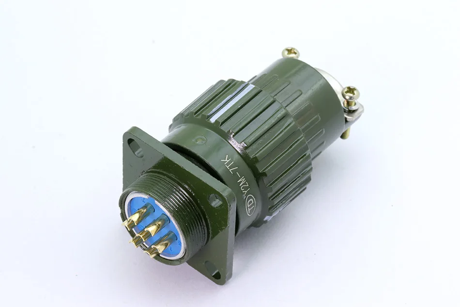 1 комплект Y2M военный авиационный разъем, зеленый цвет разъем XLR, 2-16 контактов, подключение питания/передача сигнала - Цвет: 7pins